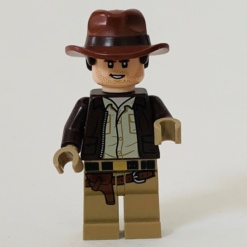 LEGO Indiana Jones in Dark Brown Jacket, Tan Shirt, Dark Tan Hands (fig-013690)