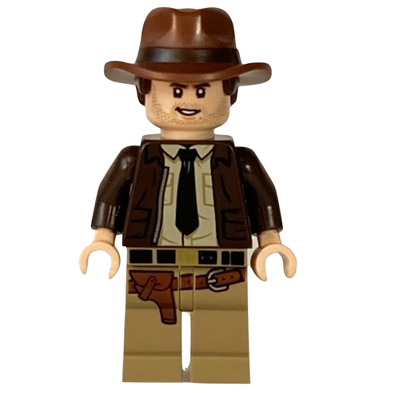 LEGO Indiana Jones in Dark Brown Jacket, Tan Shirt, Black Tie (fig-013693)