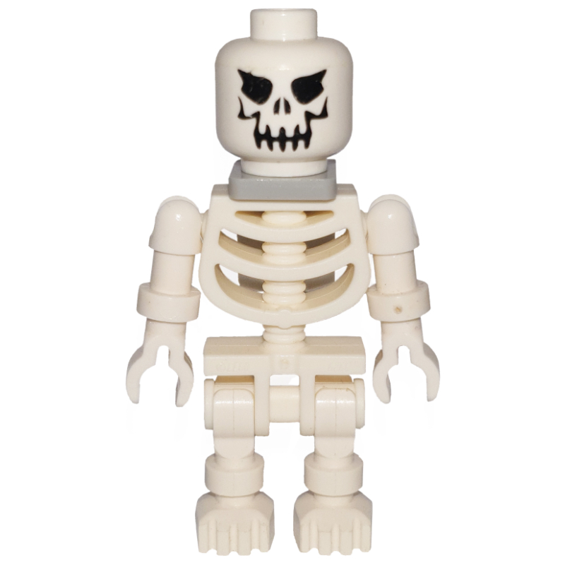 LEGO Skeleton, Evil Face, Ball Joint Arms, Neck Bracket (fig-013758)