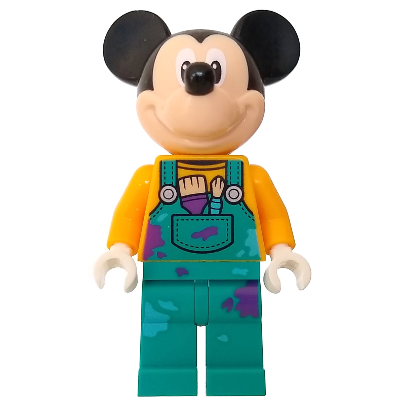 LEGO Mickey Mouse - Bright Orange Torso, Dark Turquoise Overall (fig-013859)