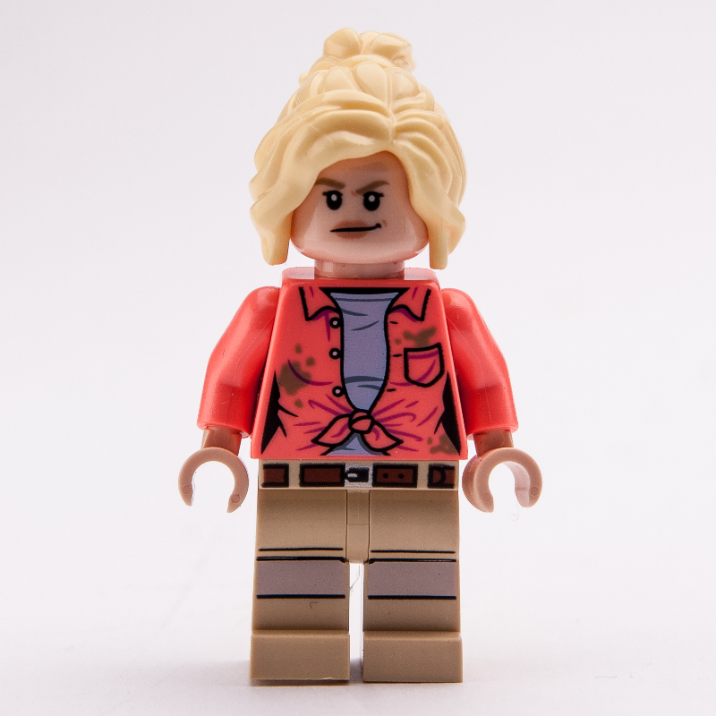 LEGO Ellie Sattler, Coral Shirt, Ponytail, Open Mouth (fig-013877)