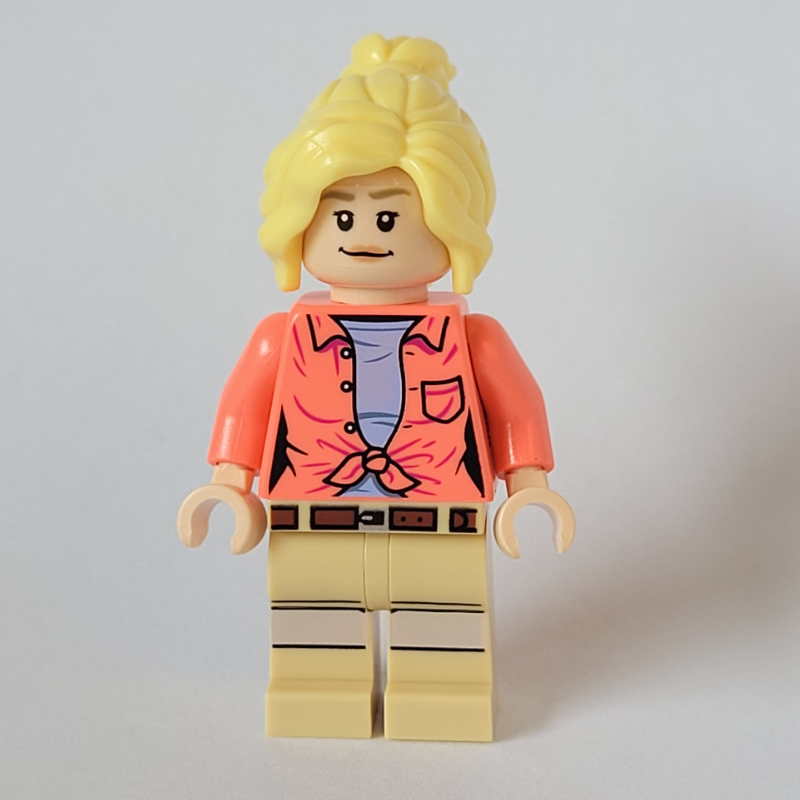 LEGO Ellie Sattler, Coral Shirt, Ponytail, Closed Mouth (fig-013881)