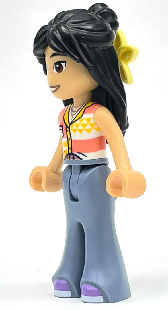 LEGO Liann - Coral/Bright Light Orange Top, Sand Blue Legs, Flower (fig-013892)