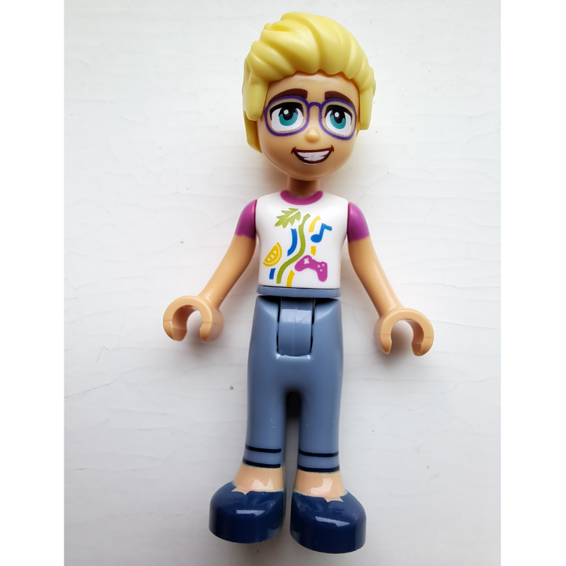 LEGO Olly - White Top, Sand Blue Legs (fig-013925)