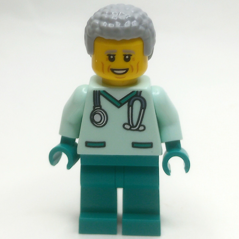 LEGO Vet, Light Aqua and Dark Turquoise Scrubs (fig-013940)