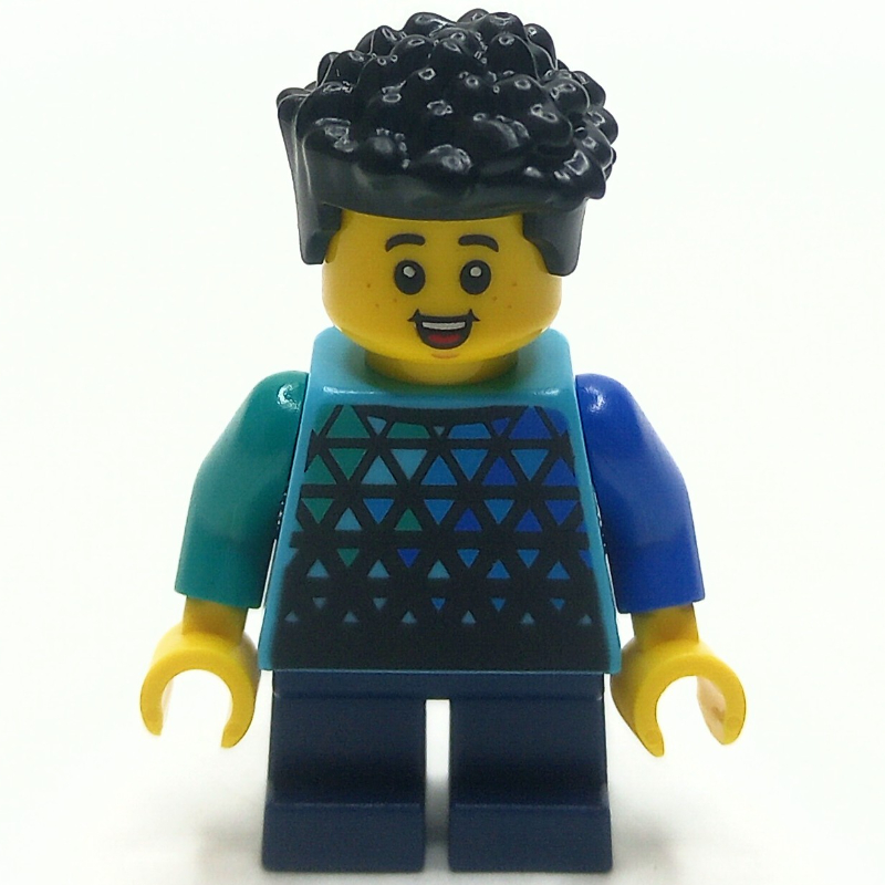 LEGO Boy, Medium Azure Torso, Dark Blue Legs (fig-013953)