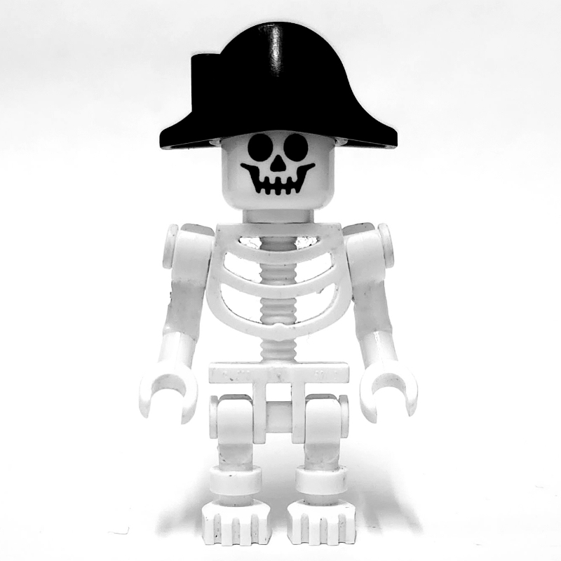 LEGO Skeleton, Standard Face, Bicorne Hat, One Leg (fig-013965)