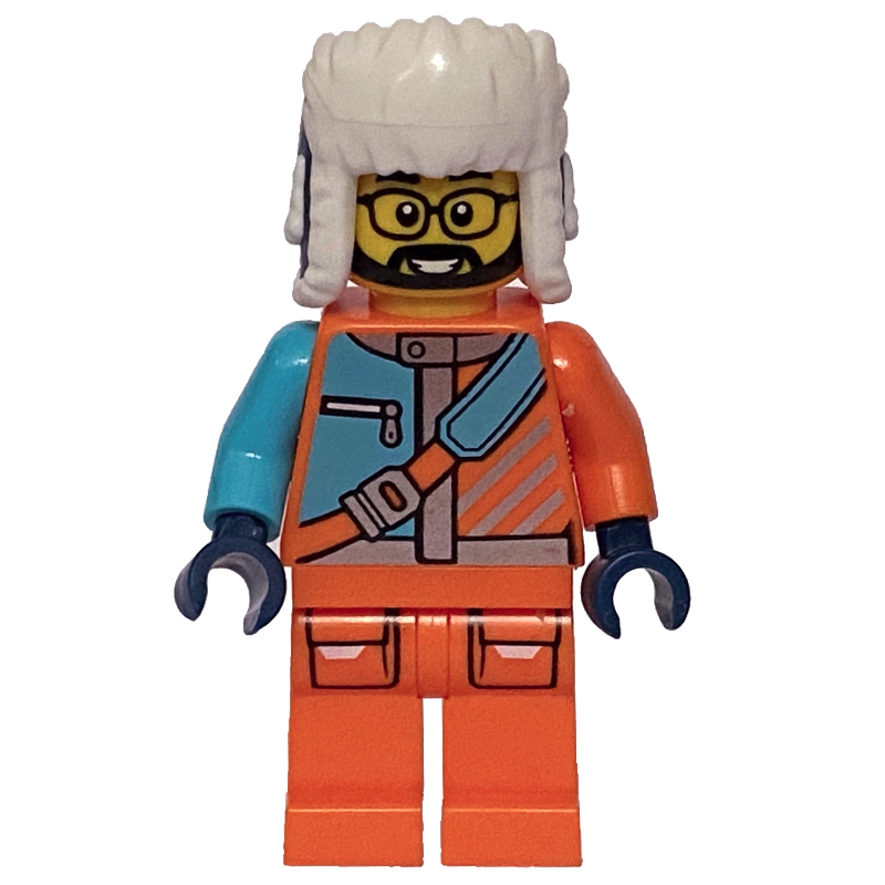 LEGO Arctic Explorer, STEVEGOESNORTH, Orange Suit, Dark Blue Ushanka Hat (fig-013969)
