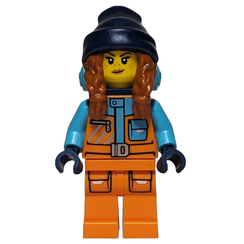 LEGO Arctic Explorer, Tina Tarantula, Orange Suit, Dark Blue Backpack and Beanie (fig-013973)