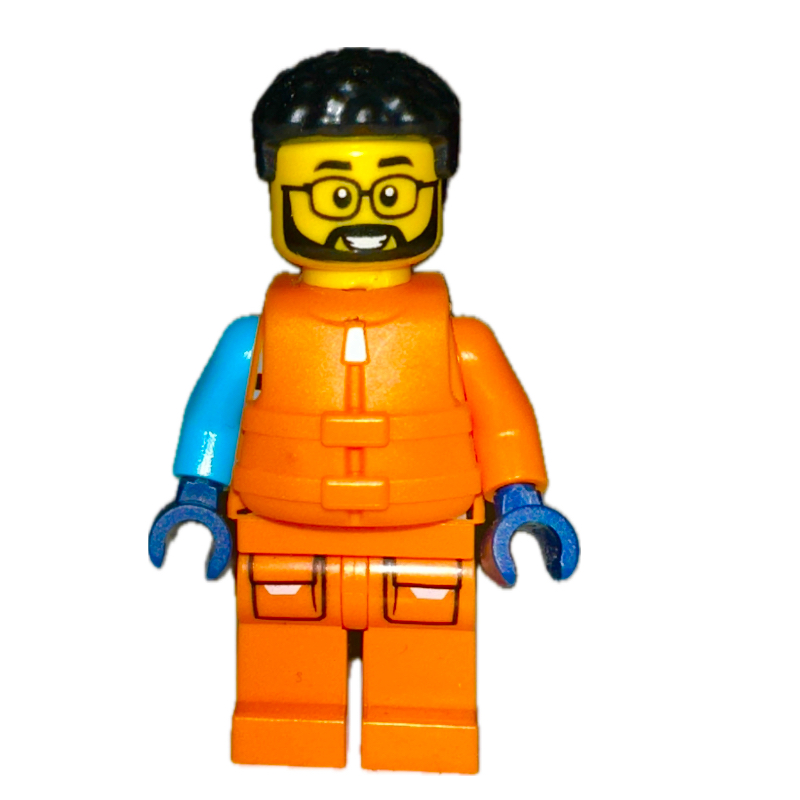 LEGO Arctic Explorer, STEVEGOESNORTH, Orange Suit with Life Vest (fig-013976)