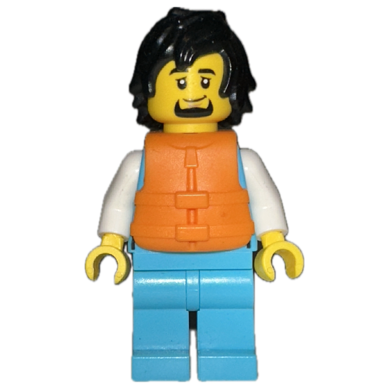 LEGO Ocean Explorer, Medium Azure Suit, Orange Life Vest (fig-013977)