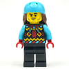 Snowboarder, Black Snowsuit, Medium Azure Helmet with Hair