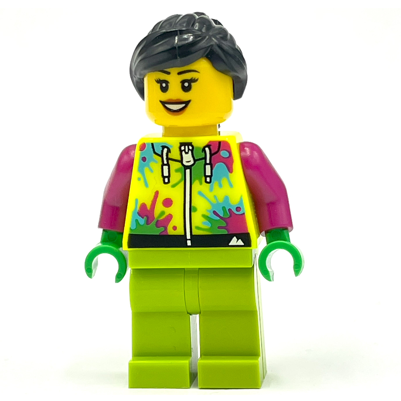 LEGO Cyclist, Vibrant Yellow and Black Jumpsuit (fig-013980)