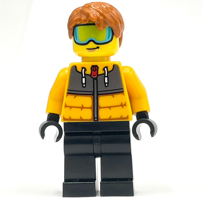LEGO Snow Tuber, Bright Light Orange Jacket, Black Legs (fig-013984)