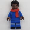 Soccer Fan, Blue Soccer Kit, Red Scarf, Black Hair