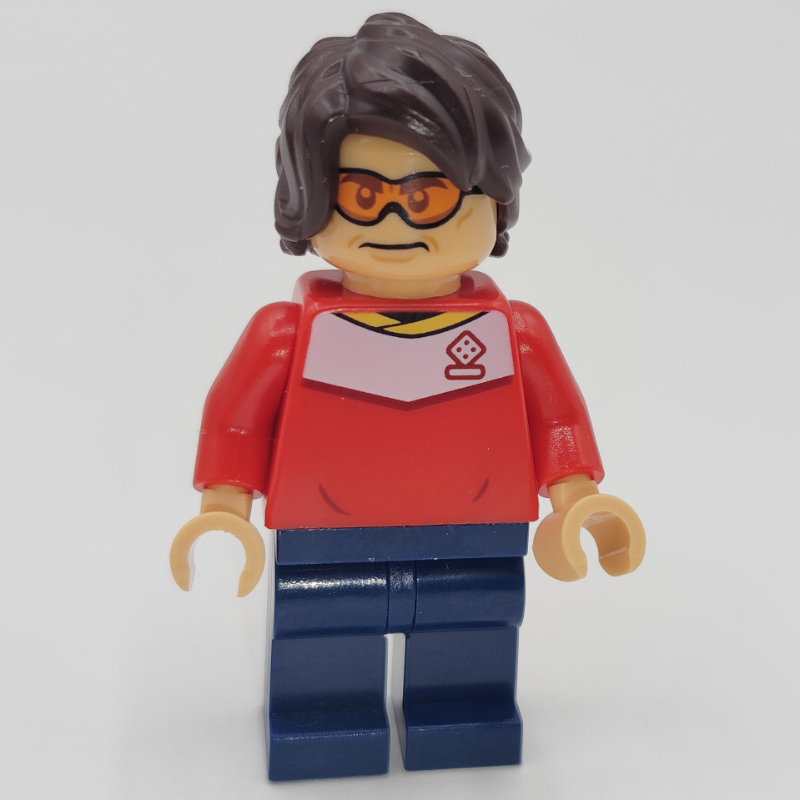 LEGO Soccer Fan, Red Soccer Jersey, Orange Glasses (fig-014017)