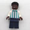 Soccer Fan, White and Dark Turquoise Striped Shirt