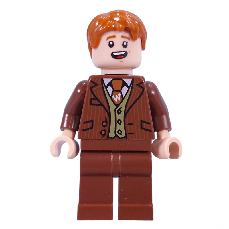 LEGO Fred Weasley in Reddish Brown Suit, Dark Orange Tie (fig-014025)
