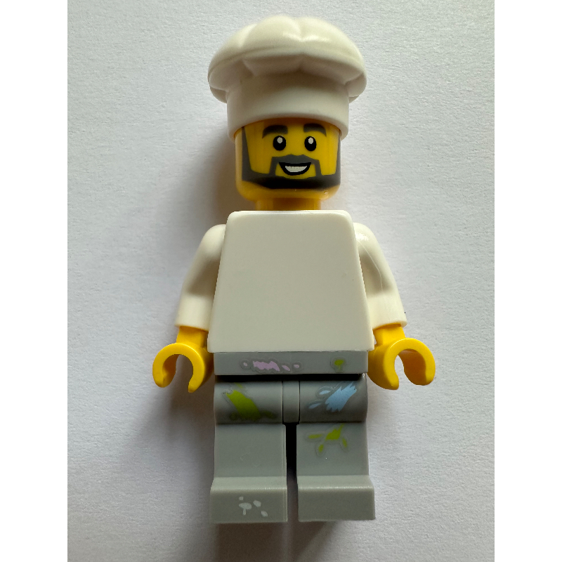 LEGO Chef - White Torso, Light Gray Legs, Paint Spots (fig-014094)
