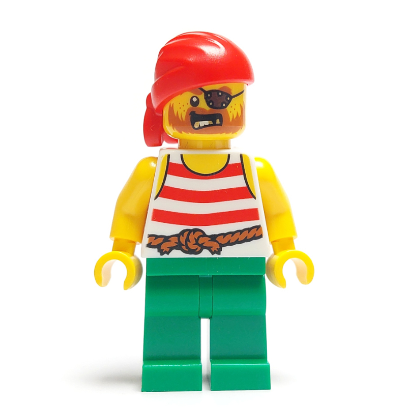 LEGO Pirate - White Torso, Green Legs, Red Bandana (fig-014114)