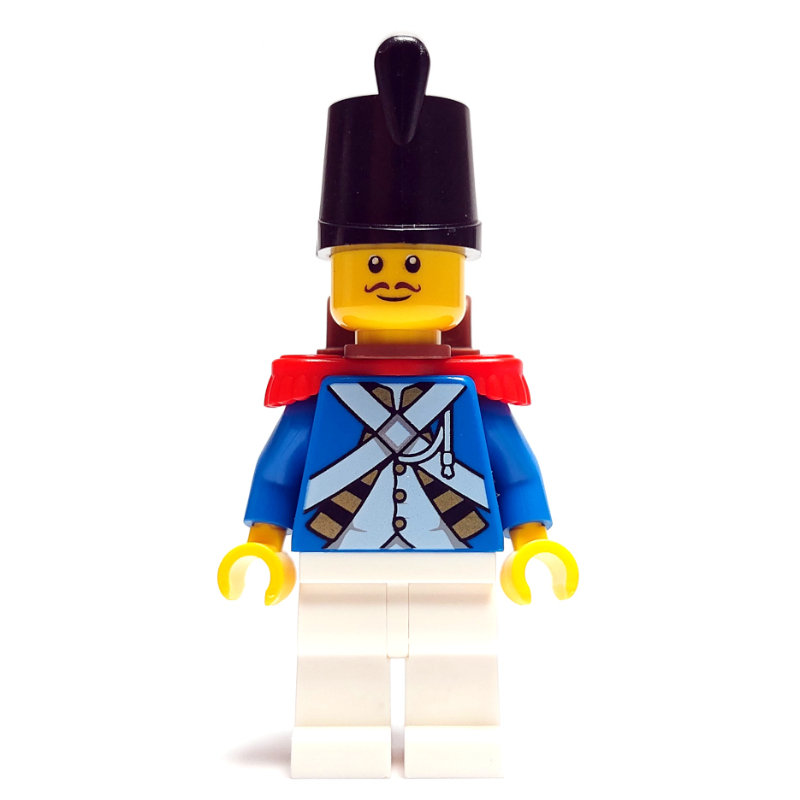 LEGO Soldier (Bluecoat) - Backpack, Red Epaulette, Black Moustache (fig-014118)