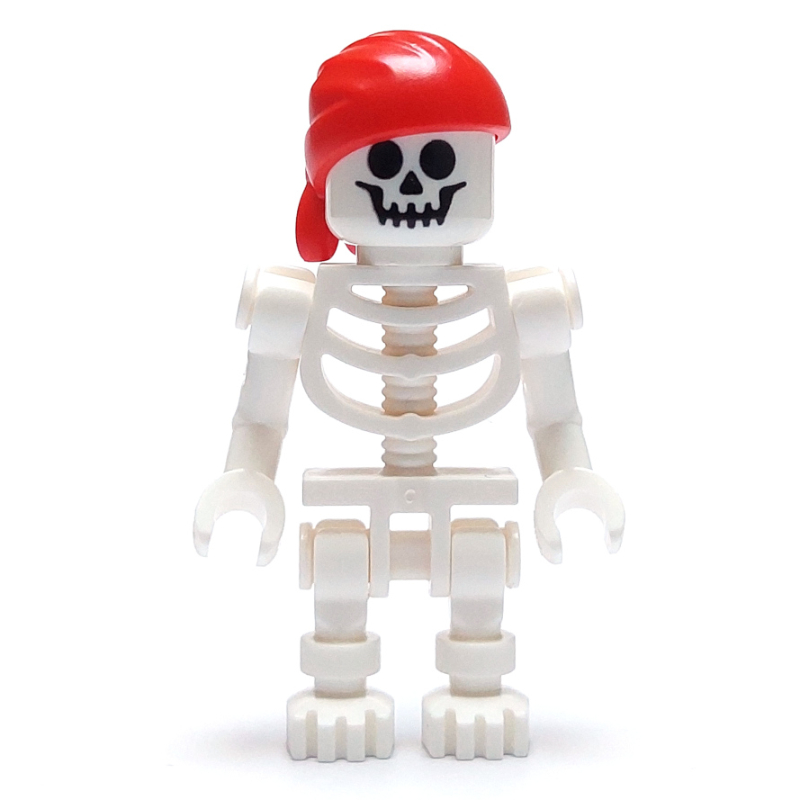 LEGO Skeleton, Standard Face, Red Bandana Hat, Bent Arms (fig-014121)