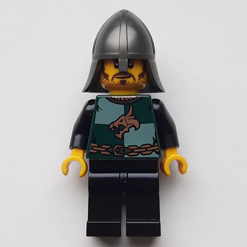 LEGO Dragon Knight, Dark Green, Pearl Dark Gray Helmet, Stubble (fig-014125)