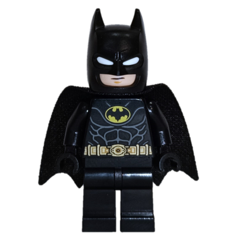 LEGO Batman, Black Suit, Black Cape and Cowl, Yellow Batman Logo, White Eyes (37157 Cape) (fig-014213)