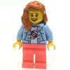 Bright Light Blue Torso, Coral Legs, Dark Orange Hair