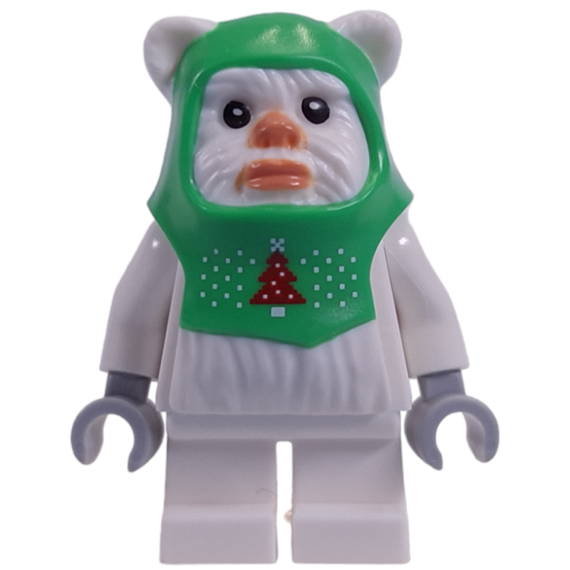 LEGO Ewok, White, Bright Green Hood (fig-014274)