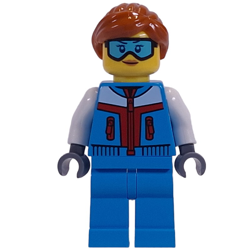 LEGO Dark Azure Torso, Dark Azure Legs, Dark Orange Hair, Goggles (fig-014276)