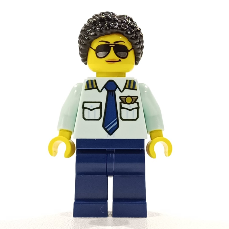 LEGO Pilot, Black Hair and Sunglasses (fig-014317)