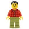 Man, Red Plaid Shirt, Olive Green Legs