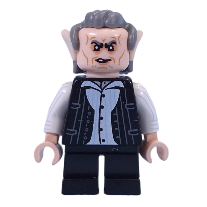 LEGO Griphook - Dark Bluish Grey Hair, Black Torso, White Arms, Black Legs (fig-014349)