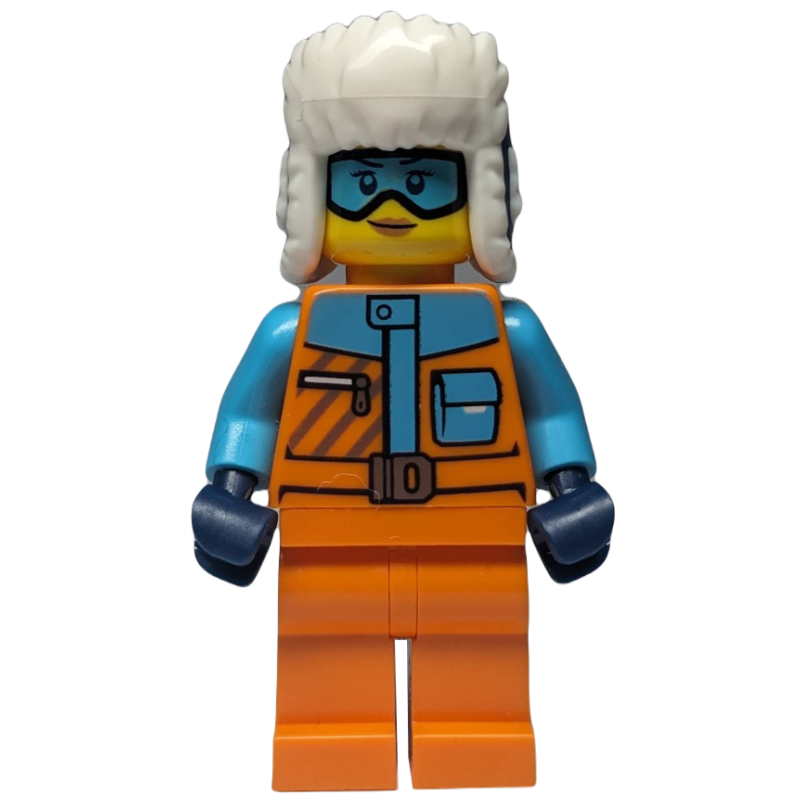 LEGO Arctic Explorer, Orange Suit, Dark Blue Ushanka, Goggles (fig-014418)