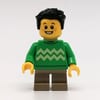 Kid - Bright Green Torso, Dark Tan Legs, Black Hair