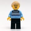 Bright Light Blue Torso, Dark Blue Legs, Tan Hair