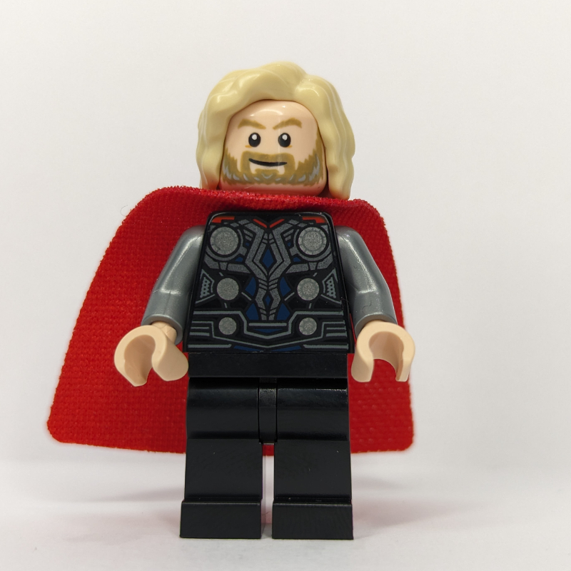 LEGO Thor, Tan Hair, Black Armor, Red Cape (fig-014430)