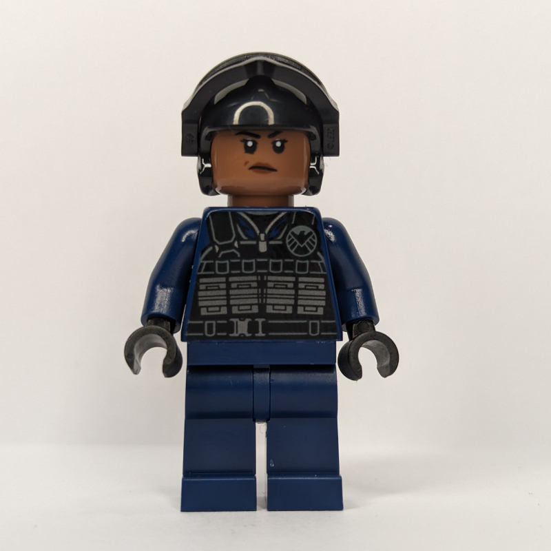 LEGO SHIELD Agent, Medium Brown Head (fig-014431)