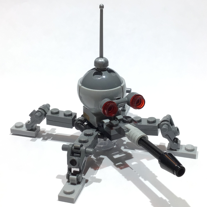 LEGO Dwarf Spider Droid, Dark Bluish Gray Dome, Fixed Black Cannon (fig-014452)