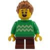 Kid, Bright Green Torso, Reddish Brown Legs, Medium Nougat Hair