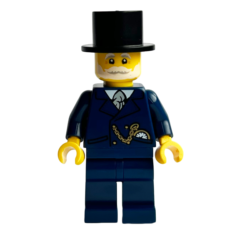 LEGO Carriage Driver, Dark Blue Suit, Black Top Hat (fig-014483)