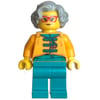 Bright Light Orange Torso, Dark Turquoise Legs, Light Bluish Grey Hair, Glasses
