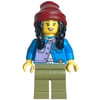 Dark Azure Torso, Olive Green Legs, Dark Red Beanie, Black Hair