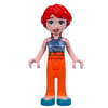 Mia - Adult, Metal Blue Top, Orange Pants