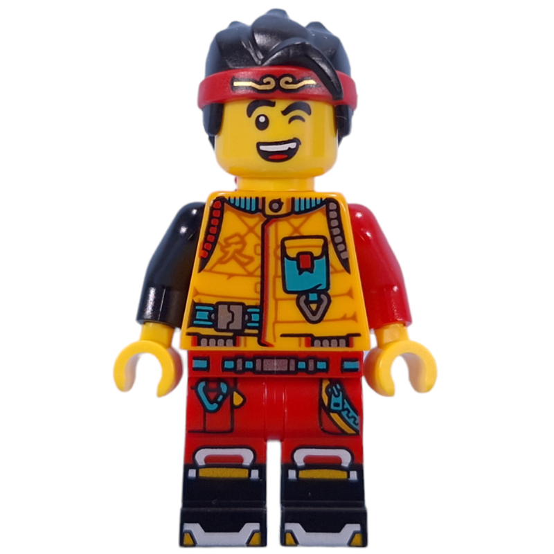 LEGO Monkie Kid, Bright Light Orange Jacket, Winking (fig-014534)