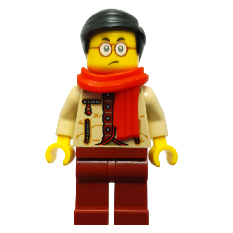 LEGO Mr. Tang, Tan Torso, Dark Red Legs (fig-014552)
