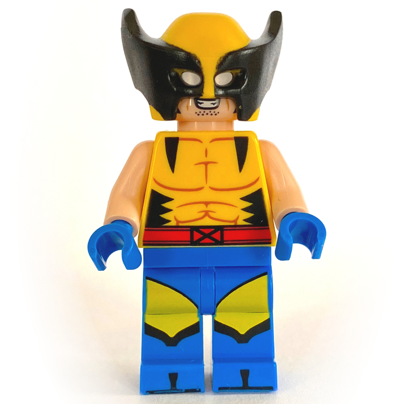 LEGO Wolverine, Mask, Yellow X-Men Suit, Plain Arms (fig-014565)