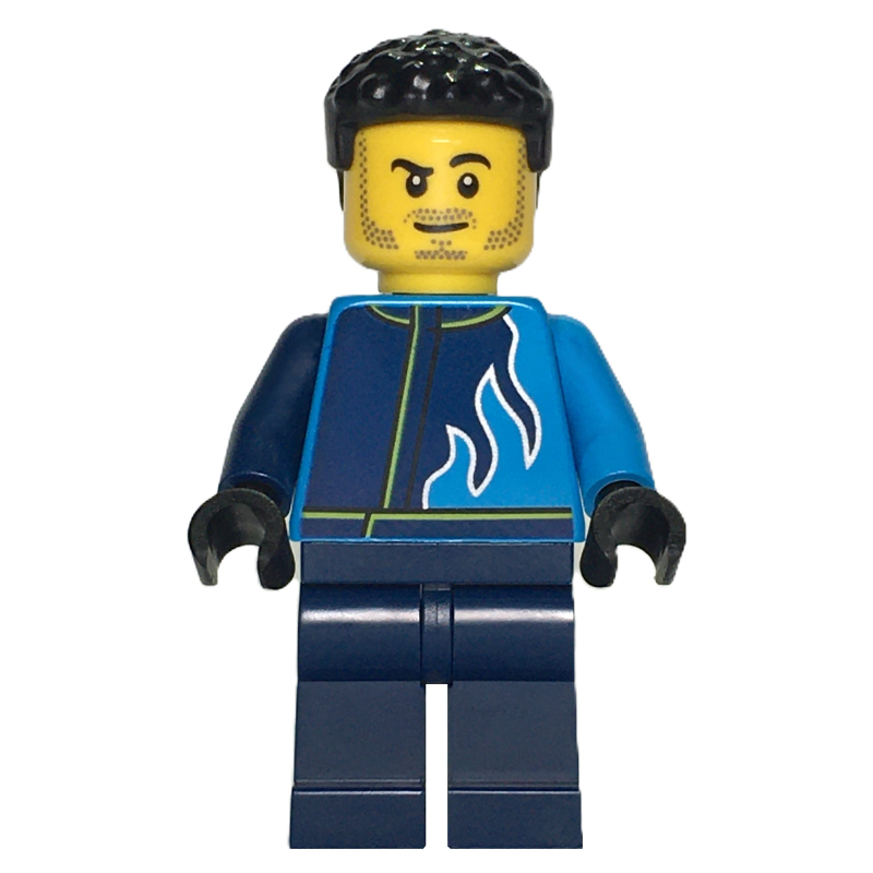 LEGO Race Driver, Dark Blue and Dark Azure Racing Suit (fig-014628)