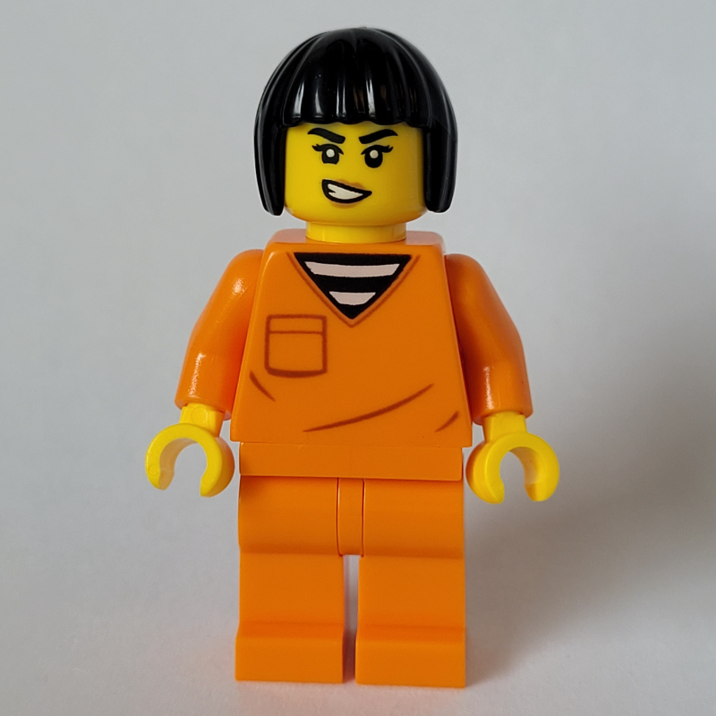 LEGO Criminal, Orange Suit, Black Hair (fig-014690)